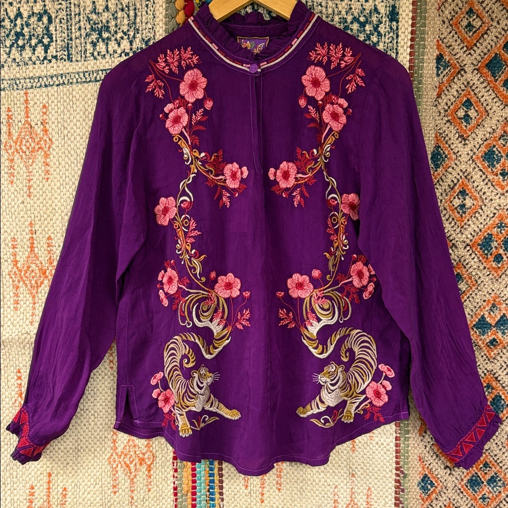 Johnny Was “Dances With Tiger Blouse”.  New with tags.